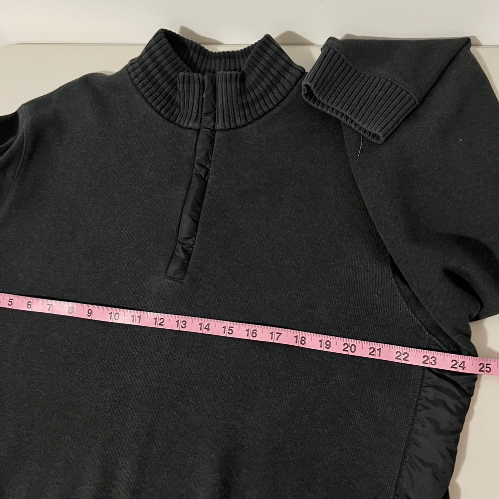 Hugo Boss Mens Black Cotton Quarter Zip Pullover Sweater Nylon Side Panels XXL - Picture 9 of 11